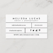 Minimale stijlvolle witte Visitekaartjes (Achterkant)