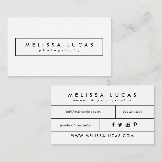 Minimale stijlvolle witte Visitekaartjes (Voorkant / Achterkant)