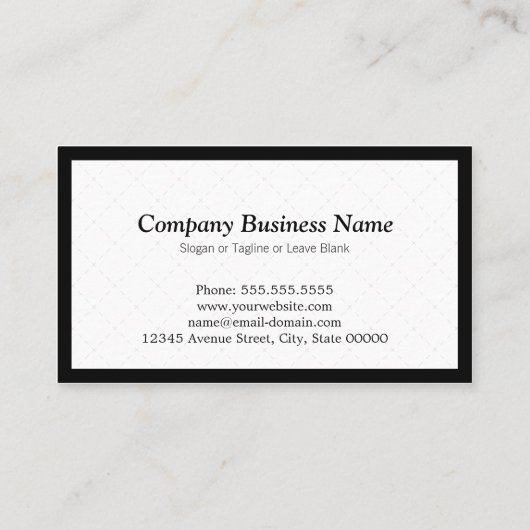 Minimale stijlvolle zwarte grens van Monogram scho Visitekaartje (Achterkant)