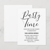 Minimale stijlvolle zwarte & witte Afstudeerder in RSVP Kaartje (Voorkant / Achterkant)