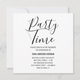 Minimale stijlvolle zwarte & witte Afstudeerder in Save The Date