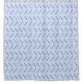 Minimale Stippen in Dashes Indigo Blue Pattern Douchegordijn (Voorkant)