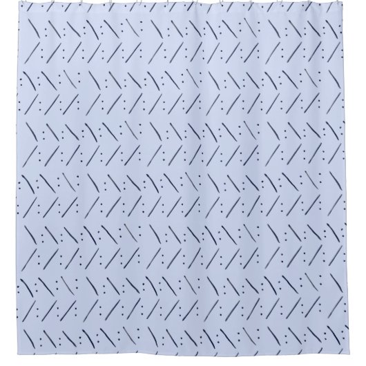 Minimale Stippen in Dashes Indigo Blue Pattern Douchegordijn (Voorkant)