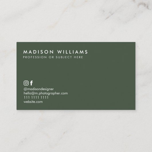 Minimale stipte Trendy Modern Visitekaartje (Achterkant)