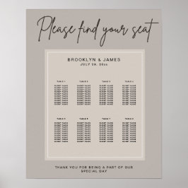 Minimale stoelenplattegrond Trouwlocatie Vind uw s Poster