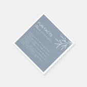 Minimale Stof Blauwe Trouw Trivia Feiten Bruiloft  Servet (Hoek)