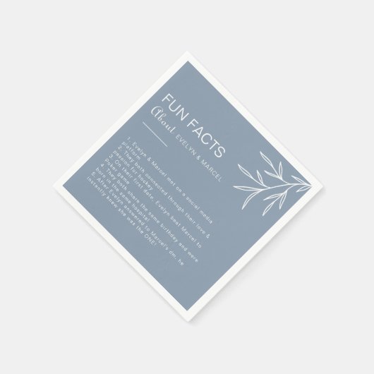 Minimale Stof Blauwe Trouw Trivia Feiten Bruiloft  Servet (Hoek)