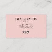Minimale Stof Pluim Roze Blush Professionele Typog Visitekaartje (Achterkant)