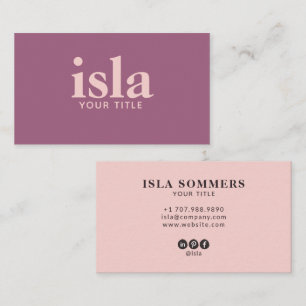 Minimale Stof Pluim Roze Blush Professionele Typog Visitekaartje