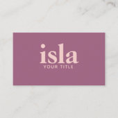 Minimale Stof Pluim Roze Blush Professionele Typog Visitekaartje (Voorkant)