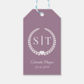 Minimale Stof Roze Mauve Monogram Beginletters Cadeaulabel (Voorkant)