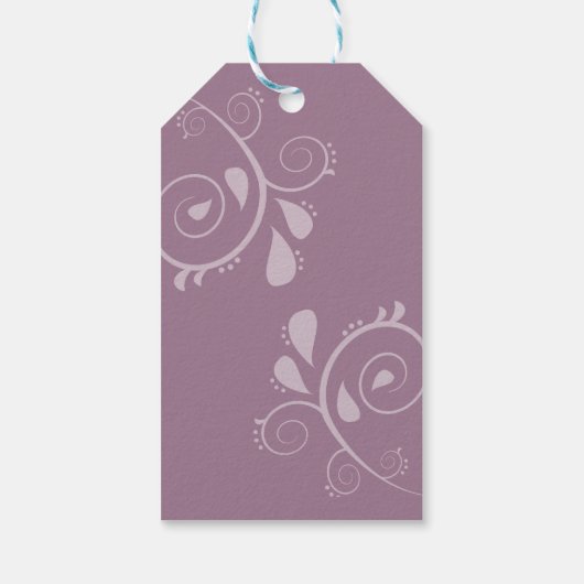 Minimale Stof Roze Mauve Monogram Beginletters Cadeaulabel (Achterkant)