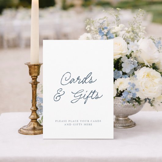 Minimale Stofblauwe Kaarten & Cadeaus Bord