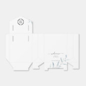 Minimale stoffige blauwe groen business logo welko bedankdoosjes (Uitgevouwen)