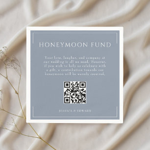Minimale Stoffige Blauwe Huwelijksreis Fonds QR Co Servet