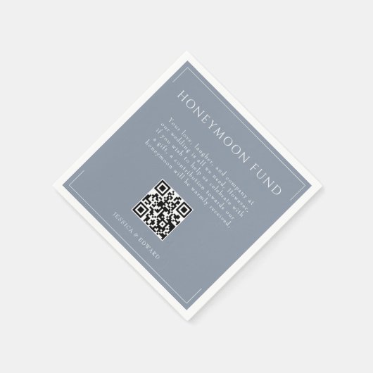 Minimale Stoffige Blauwe Huwelijksreis Fonds QR Co Servet (Hoek)