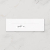 Minimale Stoffige Blauwe Witte Bruiloft Plaats Naa Mini Visitekaartje (Voorkant)