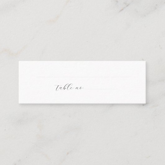 Minimale Stoffige Blauwe Witte Bruiloft Plaats Naa Mini Visitekaartje (Voorkant)