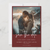 Minimale stoffige Bourgondische wijn Moderne foto  Save The Date (Voorkant)