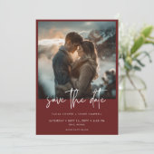 Minimale stoffige Bourgondische wijn Moderne foto  Save The Date (Staand voorkant)