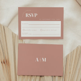 Minimale stoffige roze trouw RSVP kaartje