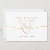 Minimale stoffige roze trouw  save the date (Voorkant)