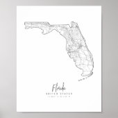 Minimale Straatkaart van Florida Poster (Voorkant)