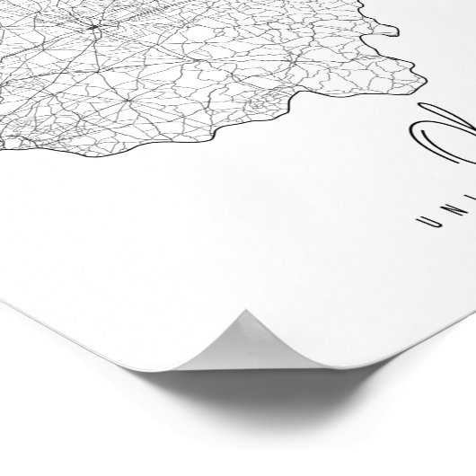 Minimale Straatkaart van Ohio Poster (Hoek)