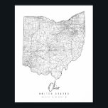 Minimale Straatkaart van Ohio Poster<br><div class="desc">Minimale Straatkaart van Ohio</div>