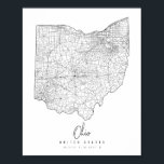 Minimale Straatkaart van Ohio Poster<br><div class="desc">Minimale Straatkaart van Ohio</div>