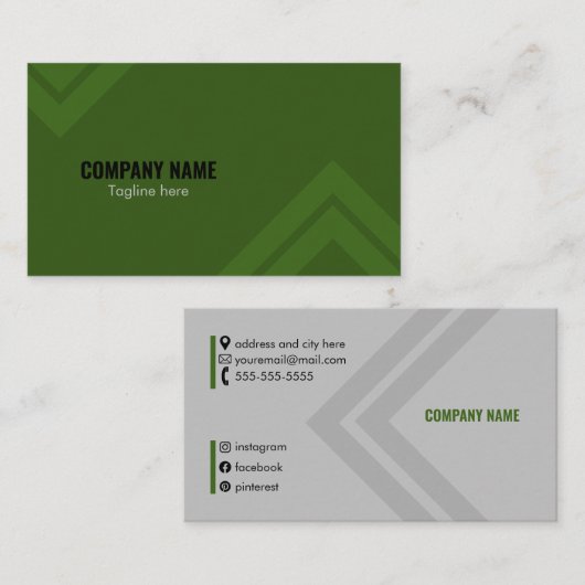 Minimale strakke kleuren en vierkante lijnen visitekaartje (Voorkant / Achterkant)