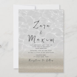 Minimale strand bruiloft kaart