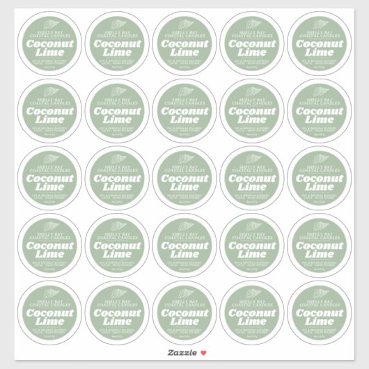 Minimale strandkaars kokos limoen label blad 25 (Vel)