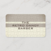 Minimale Strepen Bruine Retro Chic Herenkapsalon Visitekaartje (Voorkant)