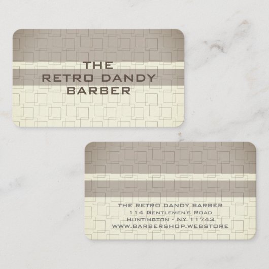 Minimale Strepen Bruine Retro Chic Herenkapsalon Visitekaartje (Voorkant / Achterkant)