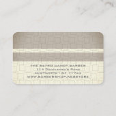 Minimale Strepen Bruine Retro Chic Herenkapsalon Visitekaartje (Achterkant)