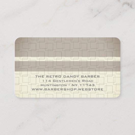 Minimale Strepen Bruine Retro Chic Herenkapsalon Visitekaartje (Achterkant)