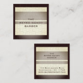 Minimale Strepen Bruine Retro Chic Mannelijke Kapp Vierkante Visitekaartje (Voorkant / Achterkant)