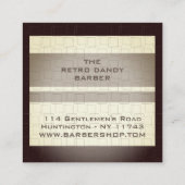 Minimale Strepen Bruine Retro Chic Mannelijke Kapp Vierkante Visitekaartje (Achterkant)