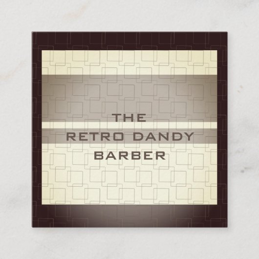 Minimale Strepen Bruine Retro Chic Mannelijke Kapp Vierkante Visitekaartje (Voorkant)