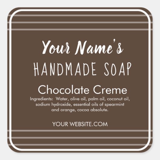 Minimale strepen voor  moderne zeep vierkante sticker (Voorkant)