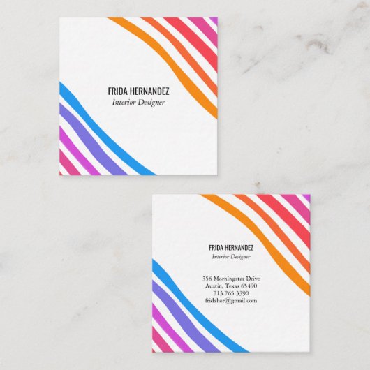 Minimale strepen voor regenboogvisserij vierkante visitekaartje (Voorkant / Achterkant)