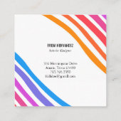 Minimale strepen voor regenboogvisserij vierkante visitekaartje (Achterkant)