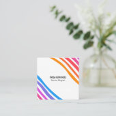 Minimale strepen voor regenboogvisserij vierkante visitekaartje (Staand voorkant)