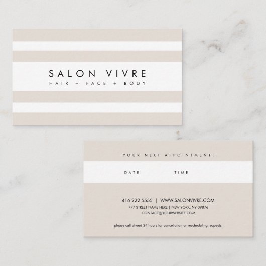 Minimale strepen voor Salon Appointes Visitekaartje (Voorkant / Achterkant)