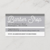 Minimale strepes Elegant Grey Barbershop Visitekaartje (Achterkant)