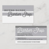 Minimale strepes Elegant Grey Barbershop Visitekaartje (Voorkant / Achterkant)