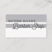 Minimale strepes  Elegant Grey Barbershop Visitekaartje (Voorkant)
