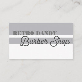 Minimale strepes  Elegant Grey Barbershop Visitekaartje
