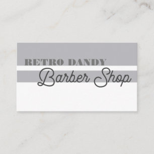 Minimale strepes Elegant Grey Barbershop Visitekaartje